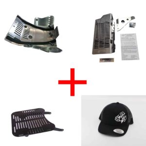 Heavy Duty Skid Plate CRFL-1980, Radiator Guard CRFL-1985 and Luggage Rack CRFL-1982 combo