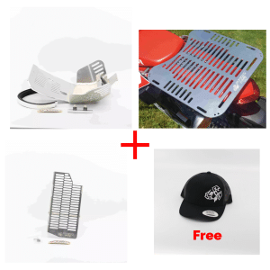 Heavy Duty Skid Plate CRFL-2415, Radiator Guard CRFL-2420 and Luggage Rack CRFL-2410 combo