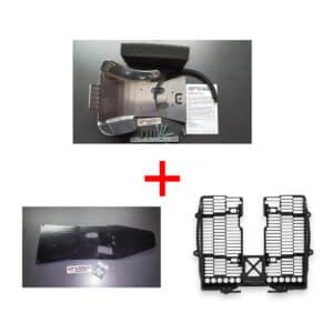 Heavy Duty Skid Plate KTM-2310, Performance Slip Liner KTM-2311 and KTM-2315 Billet Rad Guard combo